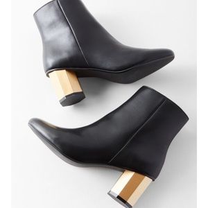 Gold Geometric Heel Ankle Boot